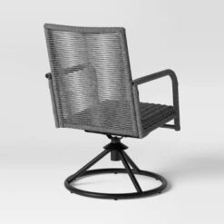 2pc Granby Padded Wicker Outdoor Patio Dining Chairs Swivel Chairs Gray - Threshold™ -Threshold GUEST 02fa95a9 1941 4d79 b020 464fa9002c2a