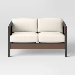 Bryant 2pc Faux Wood Patio Loveseat & Coffee Table - Gray/Natural - Threshold™ -Threshold GUEST 05b58bcc 6055 4060 86c3 573372c6e051