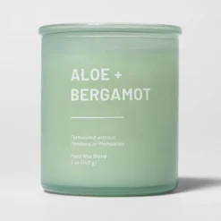 Glass Jar Aloe And Bergamot Candle Green - Threshold™ -Threshold GUEST 073b9542 5bc7 4c27 b1bf 1bfff5fc259b