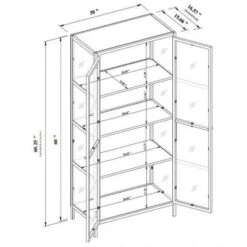 60" Crystal Cove Glass Cabinet Black - Threshold™ Designed With Studio McGee -Threshold GUEST 077c9530 b6e5 4ff2 8a6c 21b25ae09cb5