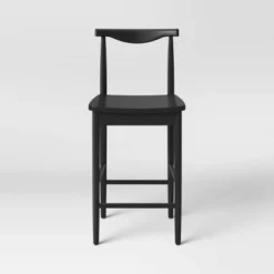Biscoe Wood Counter Height Barstool Black - Threshold™ -Threshold GUEST 07cfdd45 5995 4fc0 8d33 ac30dee12817