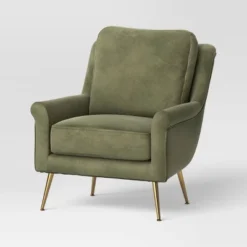 Carmine Luxe Arm Accent Chair With Brass Legs - Threshold™ -Threshold GUEST 0a0e1322 21c7 4dc3 944f a24457b8a83e