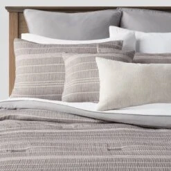 12pc Chambray Matelasse Stripe Comforter & Sheet Bedding Set Gray - Threshold™ 19 12pc Chambray Matelasse Stripe Comforter & Sheet Bedding Set Gray - Threshold™ -Threshold GUEST 0ccf3b00 29f5 443f 9e99 5d90374652ac