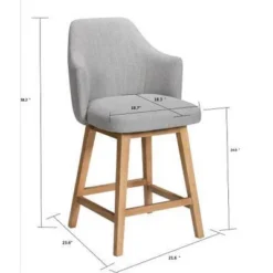 Kinston Swivel Curved Back Upholstered Counter Height Barstool - Threshold™ -Threshold GUEST 0cf41a59 02f8 4482 a305 0046c7165fa6