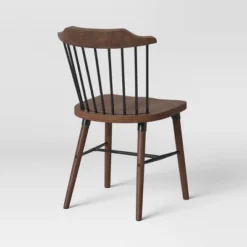 Delway Curved Back Mixed Material Dining Chair Walnut - Threshold™ -Threshold GUEST 0d2d8049 ce91 4666 9215 7046a869d02c