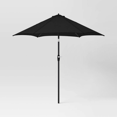 9'x9' Market Patio Umbrella - Black Pole - Threshold™ 8 9'x9' Market Patio Umbrella - Black Pole - Threshold™ - Image 8
