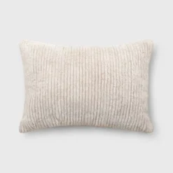 Striped Faux Fur Lumbar Throw Pillow - Threshold™ -Threshold GUEST 1186dceb 42c3 4d60 a235 f27982db552d