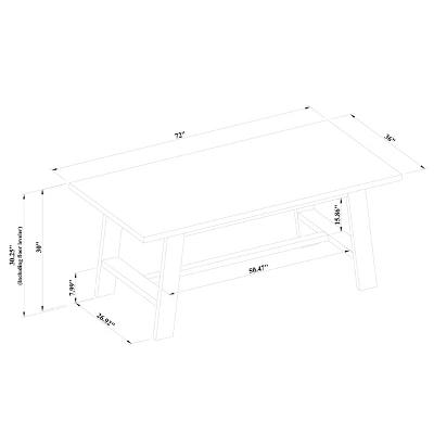 72" Linden Rectangular Wood Dining Table Black - Threshold™ Designed With Studio McGee 5 72" Linden Rectangular Wood Dining Table Black - Threshold™ Designed With Studio McGee - Image 5