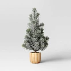 Artificial Plant Snowy Tree In Wood Pot - Threshold™ -Threshold GUEST 155255c5 6673 4e47 87d9 5e9409ec016b