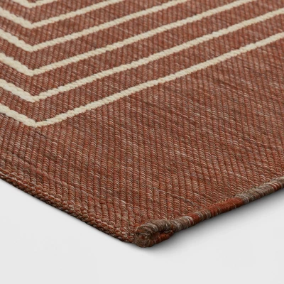5'x7' Geometric Outdoor Rug Brown/White - Threshold™ 2 5'x7' Geometric Outdoor Rug Brown/White - Threshold™ - Image 2