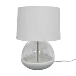 Glass Mixed Material Table Lamp Gray (Includes LED Light Bulb) - Threshold™ 9 Glass Mixed Material Table Lamp Gray (Includes LED Light Bulb) - Threshold™ -Threshold GUEST 17b066c2 77d6 4bca a32a b23c458c85da