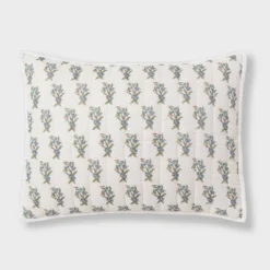 Voile Woodblock Printed Quilt Sham Ivory - Threshold™ -Threshold GUEST 18e7d34d e9d5 44c9 a257 784633d28fac