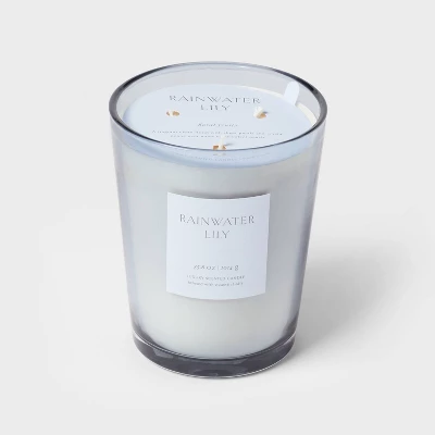 Colored Vase Glass With Dustcover Rainwater Lily Candle Gray - Threshold™ 5 Colored Vase Glass With Dustcover Rainwater Lily Candle Gray - Threshold™ - Image 5