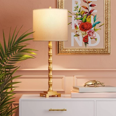 Large Bamboo Table Lamp (Includes LED Light Bulb) Brass - Threshold™ 2 Large Bamboo Table Lamp (Includes LED Light Bulb) Brass - Threshold™ - Image 2
