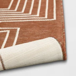 7'x10' Geometric Outdoor Rug Brown/White - Threshold™ -Threshold GUEST 1eaeb583 a2f0 4aeb 8aa5 e05070a1089d