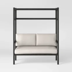 Ryegate 2pc 4' Mini Patio Daybed With Ottoman Weathered Teak - Threshold™ -Threshold GUEST 21a748c0 b63f 40d1 bcbd 1159f522c39f