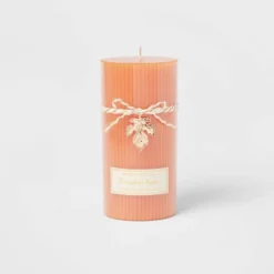 Ribbed Pillar Pumpkin Spice Candle - Threshold™ -Threshold GUEST 21f896e1 bbe7 4559 bf5f bbe5f97832cd