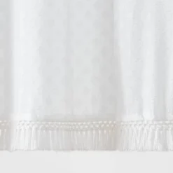 Textured Crochet Trim Shower Curtain White - Threshold™ -Threshold GUEST 23cbbb1e 0034 4b41 a575 c544a3d00c1a