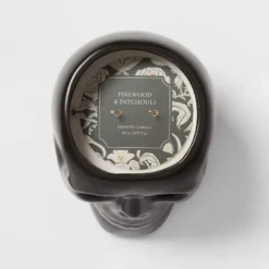 38oz XL Ceramic Skull Figural Candle Black - Threshold™ -Threshold GUEST 23d8494a 3d3d 4f3b ac67 5398f4678933