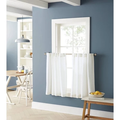 2pk 42"x36" Light Filtering Honeycomb Curtain Tiers White - Threshold™ 2 2pk 42"x36" Light Filtering Honeycomb Curtain Tiers White - Threshold™ - Image 2