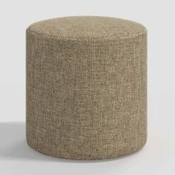 Round Thalia Ottoman In Textured Linen - Threshold™ -Threshold GUEST 26599592 80e4 416a 8427 b087092ea95d