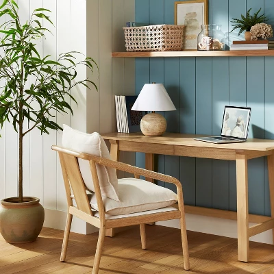 Ventura Upholstered Accent Chair With Wood Frame Natural - Threshold™ Designed With Studio McGee 1 Ventura Upholstered Accent Chair With Wood Frame Natural - Threshold™ Designed With Studio McGee