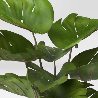 21" X 23" Artificial Monstera Arrangement In Ceramic Pot - Threshold™ 2 21" X 23" Artificial Monstera Arrangement In Ceramic Pot - Threshold™ - Image 2
