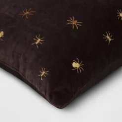 Beaded And Embroidered Spider Cotton Velvet Square Halloween Throw Pillow Gold/Black - Threshold™ -Threshold GUEST 2b3b603a 16ed 417e a8bc d6b134d5b717