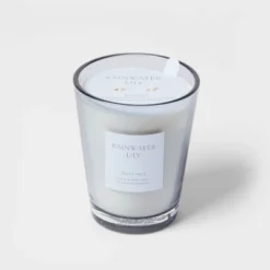 Colored Vase Glass With Dustcover Rainwater Lily Candle Gray - Threshold™ 12 Colored Vase Glass With Dustcover Rainwater Lily Candle Gray - Threshold™ -Threshold GUEST 2e50a42e 63db 4b02 b057 d911289b4b14