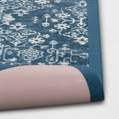 Vintage Print Comfort Rug Blue - Threshold™ 3 Vintage Print Comfort Rug Blue - Threshold™ - Image 3