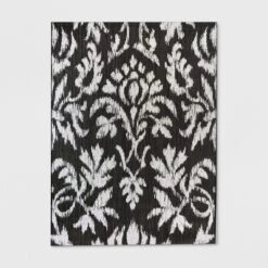 Garden Ikat Outdoor Rug Black - Threshold -Threshold GUEST 33938ad3 89b8 489f a7cd 663319b8f080