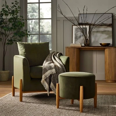 Elroy Accent Chair With Wooden Legs - Threshold™ Designed With Studio McGee 1 Elroy Accent Chair With Wooden Legs - Threshold™ Designed With Studio McGee