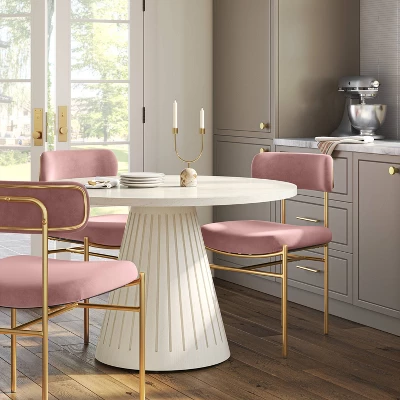 Orion Luxe Dining Chair With Brass Legs Blush Velvet - Threshold™ 1 Orion Luxe Dining Chair With Brass Legs Blush Velvet - Threshold™