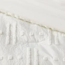 8pc Tufted Broken Stripe Comforter Bedding Set White - Threshold™ -Threshold GUEST 36a2a839 2581 40b6 8a98 589c45d61d97