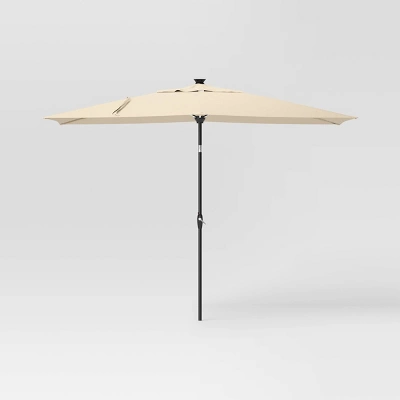 10'x6' Rectangular Solar Market Patio Umbrella - Black Pole - Threshold™ 8 10'x6' Rectangular Solar Market Patio Umbrella - Black Pole - Threshold™ - Image 8
