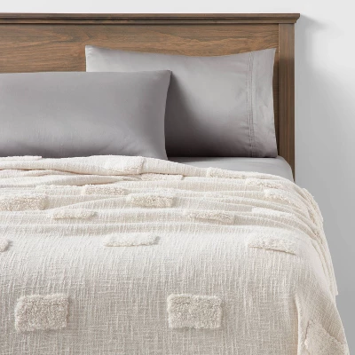 60"x80" Global Tufted Throw Blanket With Tassels - Threshold™ 1 60"x80" Global Tufted Throw Blanket With Tassels - Threshold™