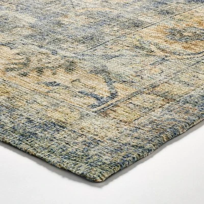 7'x10' Woven Floral Distressed Rug Blue - Threshold™ Designed With Studio McGee 2 7'x10' Woven Floral Distressed Rug Blue - Threshold™ Designed With Studio McGee - Image 2
