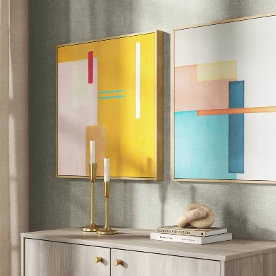 (Set Of 2) 24" X 24" Color Blocks Framed Wall Canvases - Threshold™ 1 (Set Of 2) 24" X 24" Color Blocks Framed Wall Canvases - Threshold™