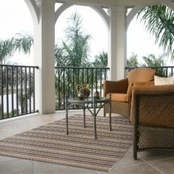5' X 7' Lake Stripe Outdoor Rug Navy - Threshold™ -Threshold GUEST 3ab2fec5 2115 41ab b002 93d2816345f7
