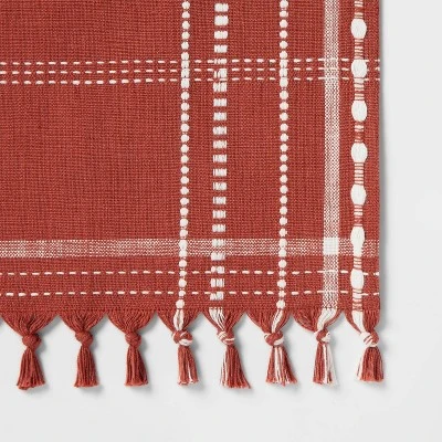 14"x72" Table Runner Rust Plaid - Threshold™ 2 14"x72" Table Runner Rust Plaid - Threshold™ - Image 2