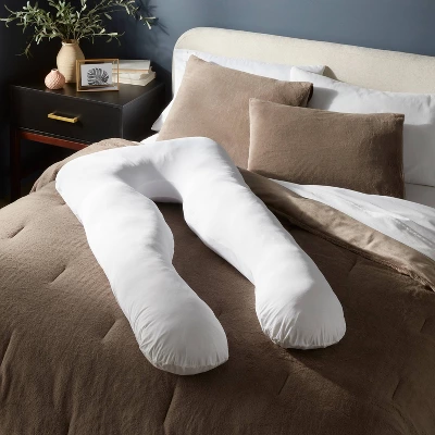 Cool Touch Pregnancy U-Shaped Body Pillow White - Threshold™ 1 Cool Touch Pregnancy U-Shaped Body Pillow White - Threshold™