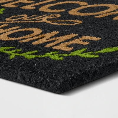1'6"x2'6"/18"x30" Welcome To Our Home Doormat Black - Threshold™ 1 1'6"x2'6"/18"x30" Welcome To Our Home Doormat Black - Threshold™