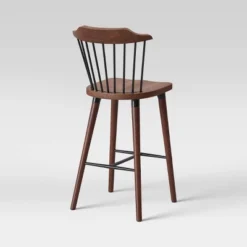 Delway Curved Back Mixed Material Counter Height Barstool Walnut - Threshold™ -Threshold GUEST 3e53f265 ac14 41e9 bdd1 5f971bc1bb5a