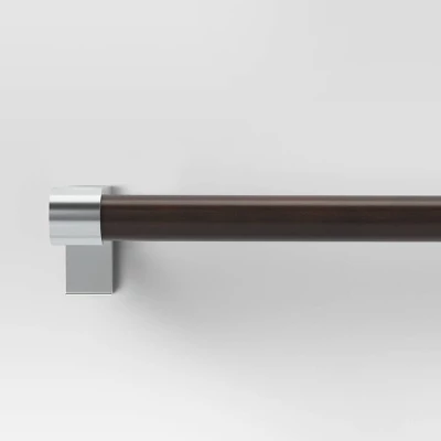 Dark Faux Wood Curtain Rod Nickel - Threshold™ 3 Dark Faux Wood Curtain Rod Nickel - Threshold™ - Image 3