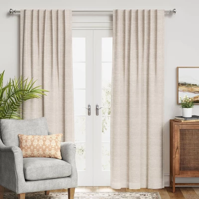 1pc Blackout Textural Overlay Window Curtain Panel - Threshold™ 1 1pc Blackout Textural Overlay Window Curtain Panel - Threshold™