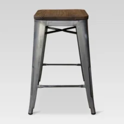 Set Of 2 Hampden Industrial 24" Counter Height Barstool Natural Metal - Threshold™ -Threshold GUEST 409db75d c29b 4926 bec6 cf73119ea7dd