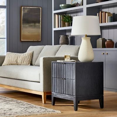 Thousand Oaks Wood Scalloped End Table With Drawers - Threshold™ Designed With Studio McGee 1 Thousand Oaks Wood Scalloped End Table With Drawers - Threshold™ Designed With Studio McGee