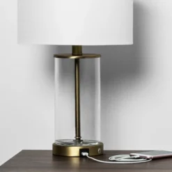 Fillable Accent With USB Table Lamp Brass - Threshold 9 Fillable Accent With USB Table Lamp Brass - Threshold -Threshold GUEST 4230aee3 786a 4bde a46a 8ba460f4ad48