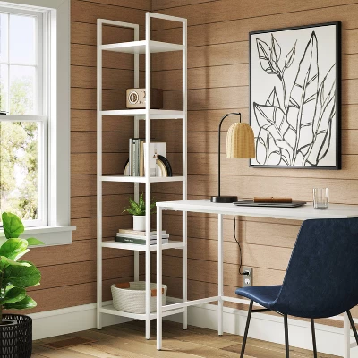 72" Loring Narrow Bookcase White - Threshold™ 1 72" Loring Narrow Bookcase White - Threshold™