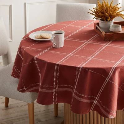 70" Tablecloth Rust Plaid - Threshold™ 1 70" Tablecloth Rust Plaid - Threshold™